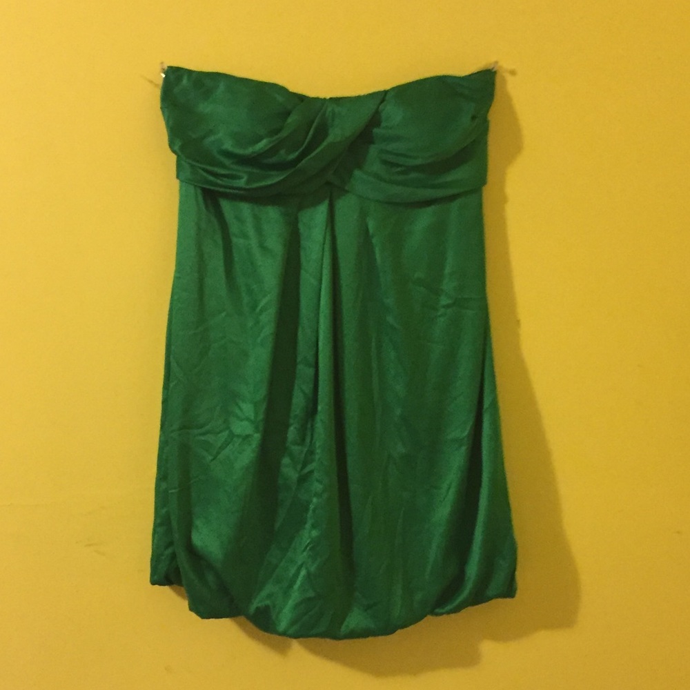 Summer Green Silky Strapless dress